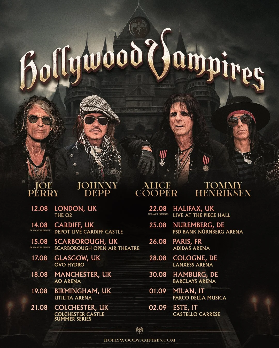 The Hollywood Vampires UK + Europe Tour 2026!