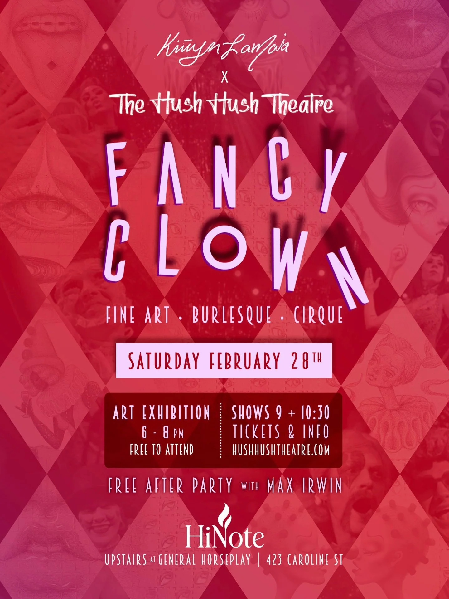 you are cordially invited 💌 FEBRUARY 28 ~ FANCY CLOWN at HINOTE @hinote_bar upstairs at @generalhorseplaykw &hellip; tickets are live!

we are fancy clowns who fancy clowns *<:-) escape into a world of sophisticated wonder and enjoy the mesmerizi