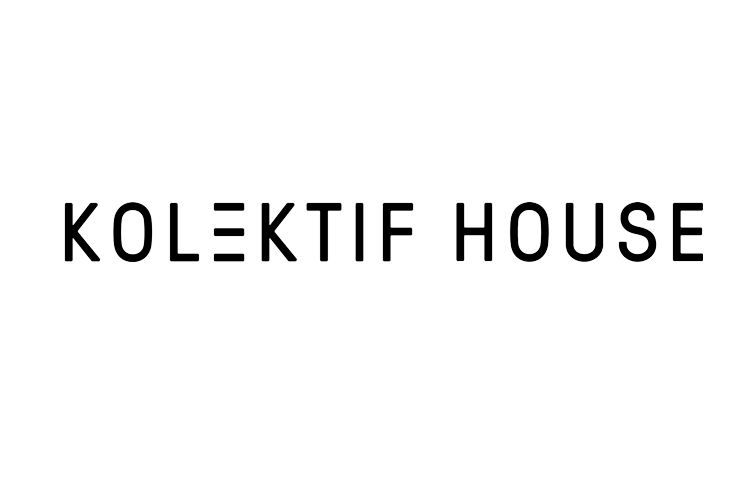KOLEKTIF HOUSE yazısı, siyah harflerle beyaz zemin üzerinde.