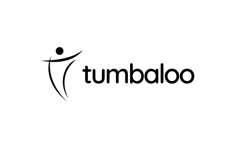 "tumbaloo" yazısı ve soyut insan figürü bulunan logo