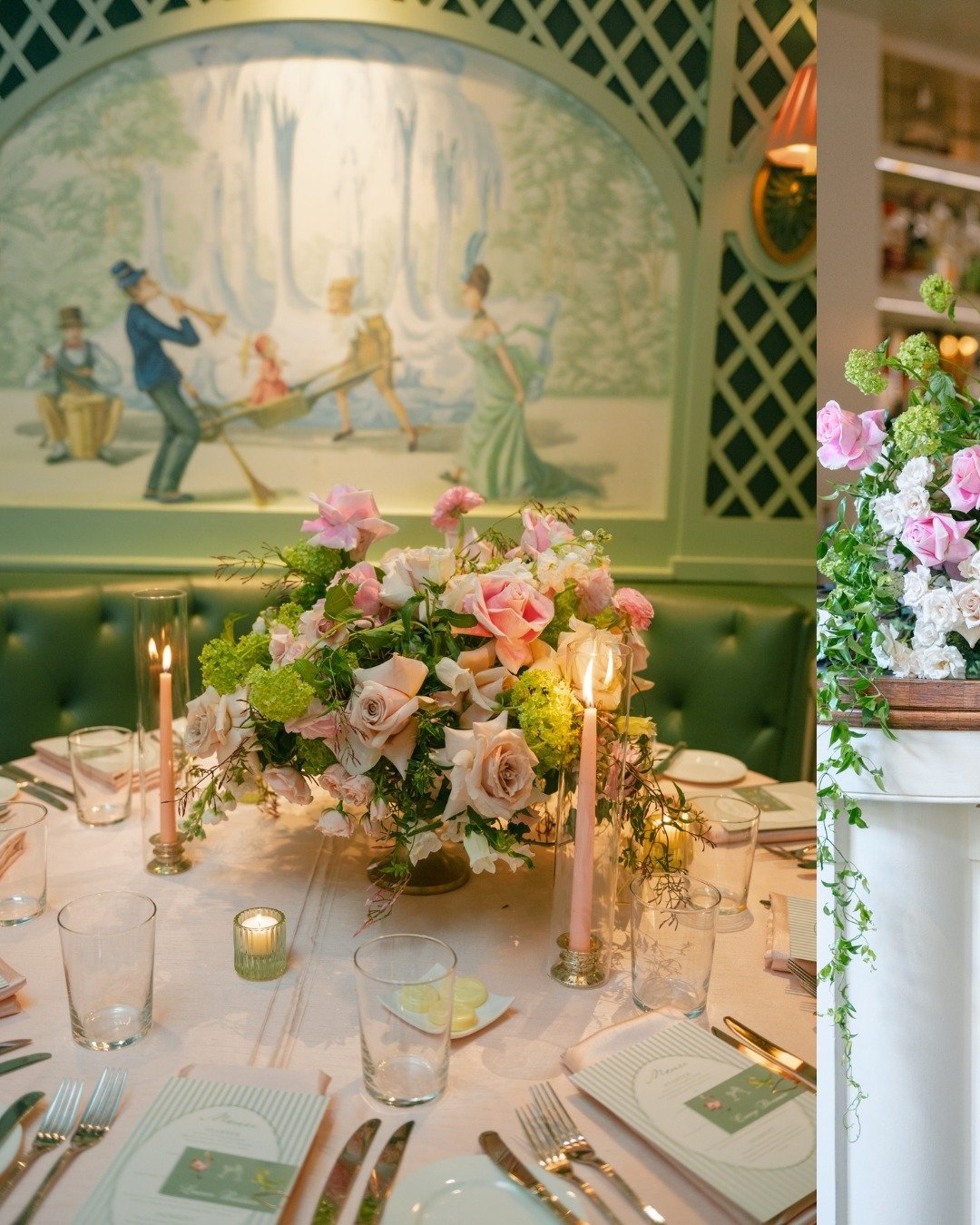 As soon as they said pink and green, and that the weekend would begin at @brennansnola, I knew exactly where the design was headed.

Leafy, garden enchantment. Rich greens. Blush pinks.

And the best part is that this was only the beginning. Every ev