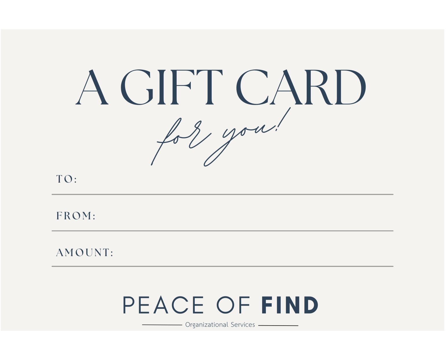 Peace of Find Gift card