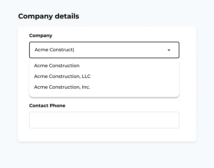 Original dropdown