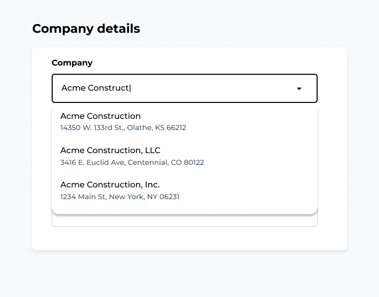 A: Company addresses