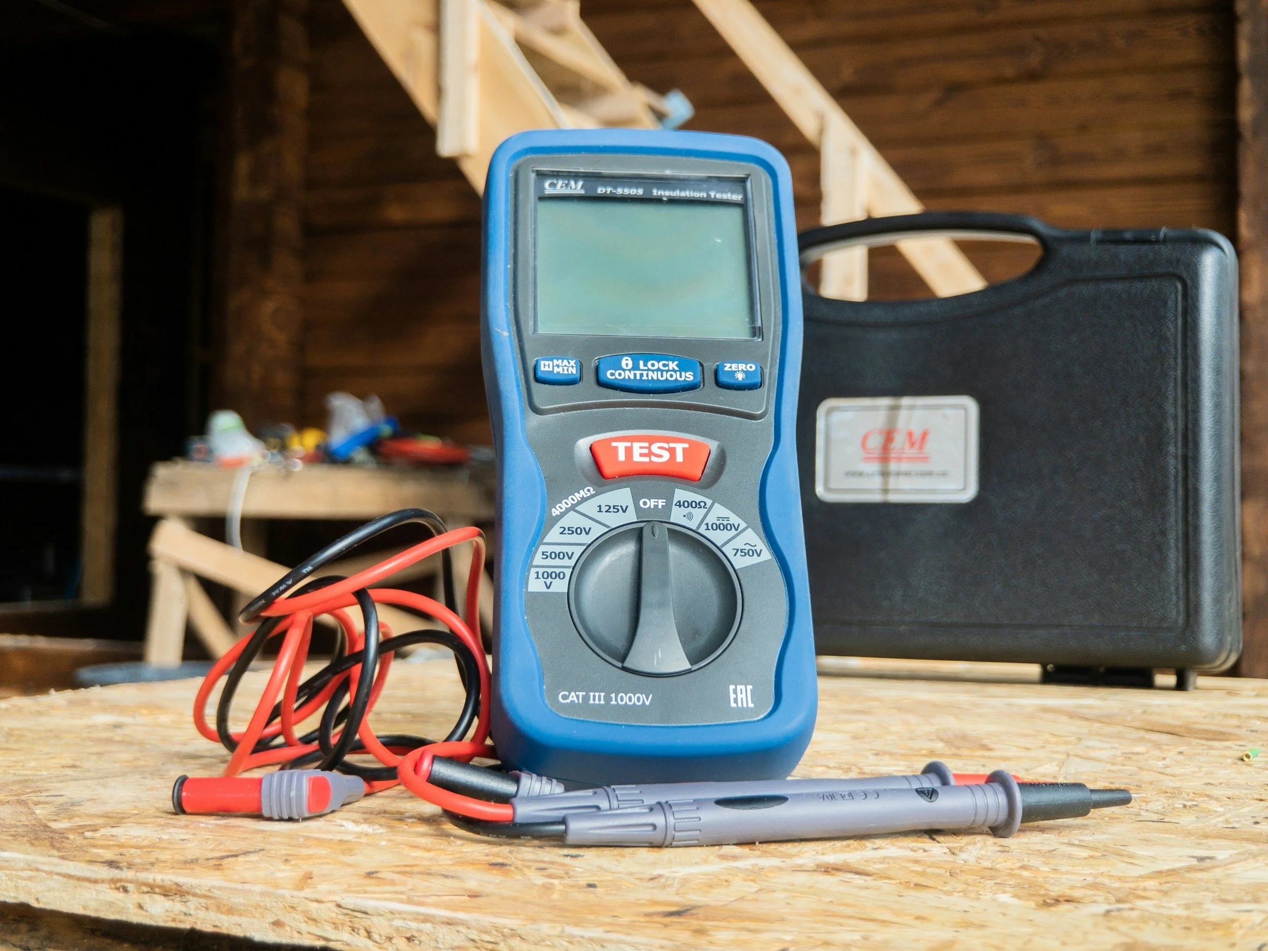 PAT testing device on a table