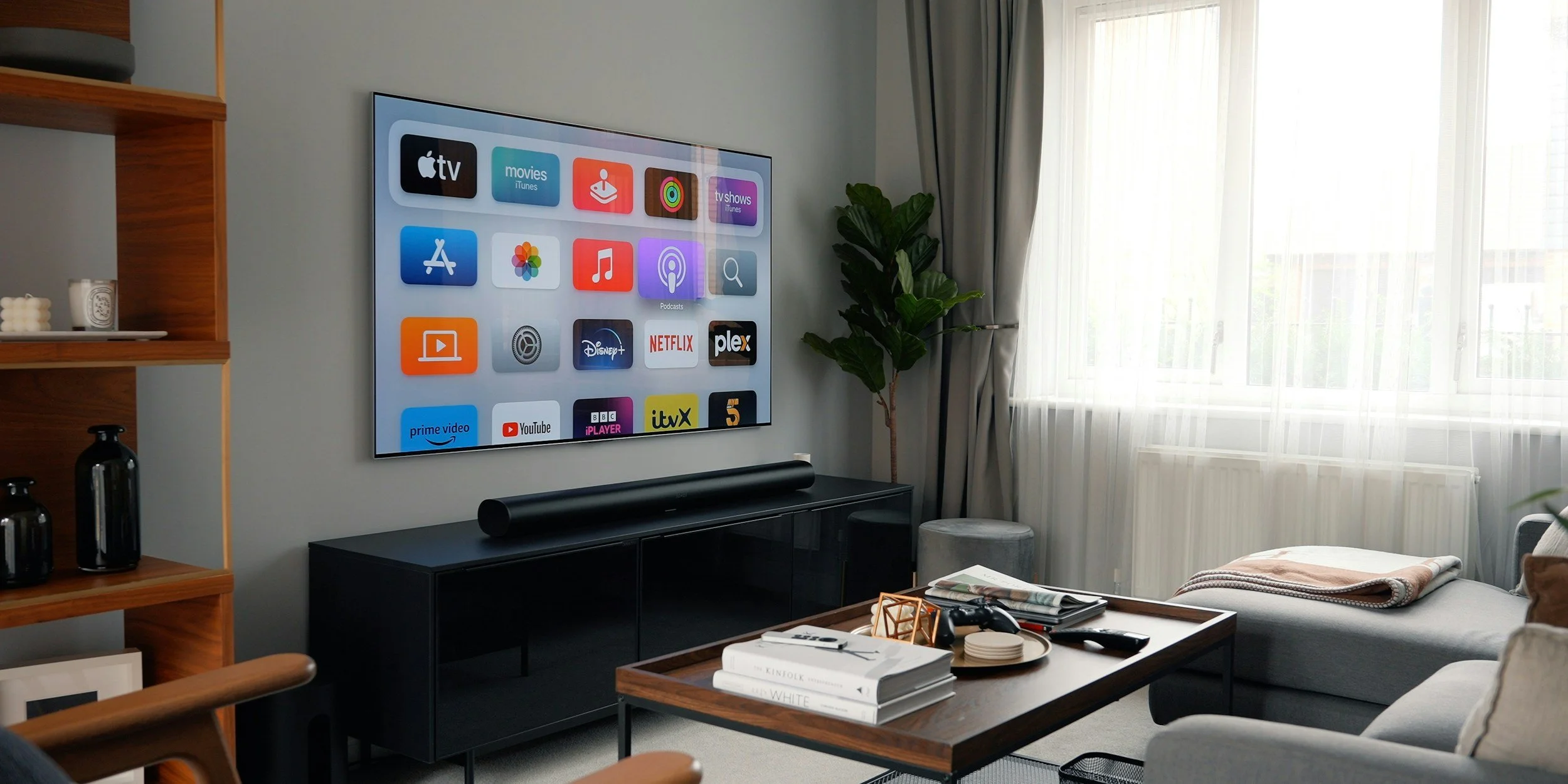 Tv mounted on a wall