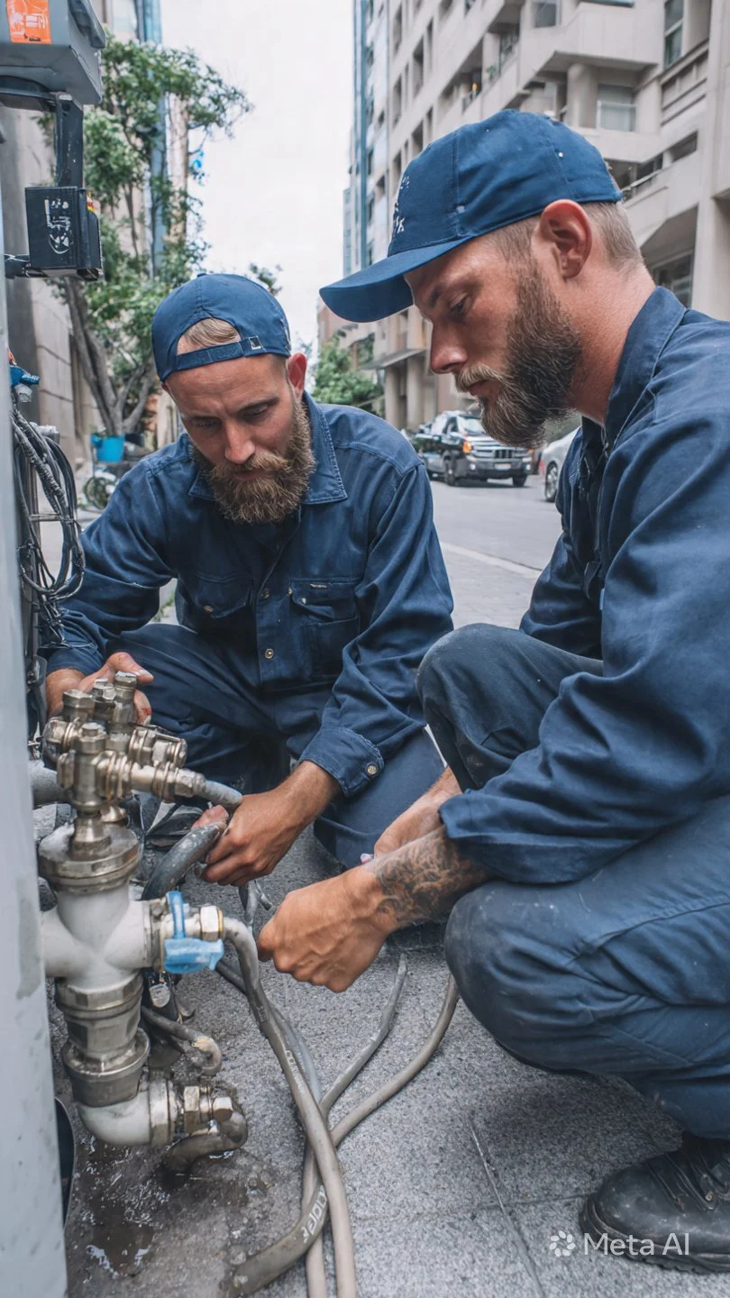plumbers fixing a leak