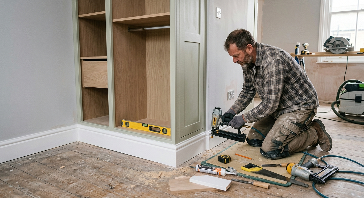 man doing wardrobe and skirting board