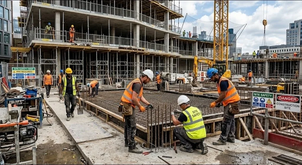 men at construction site