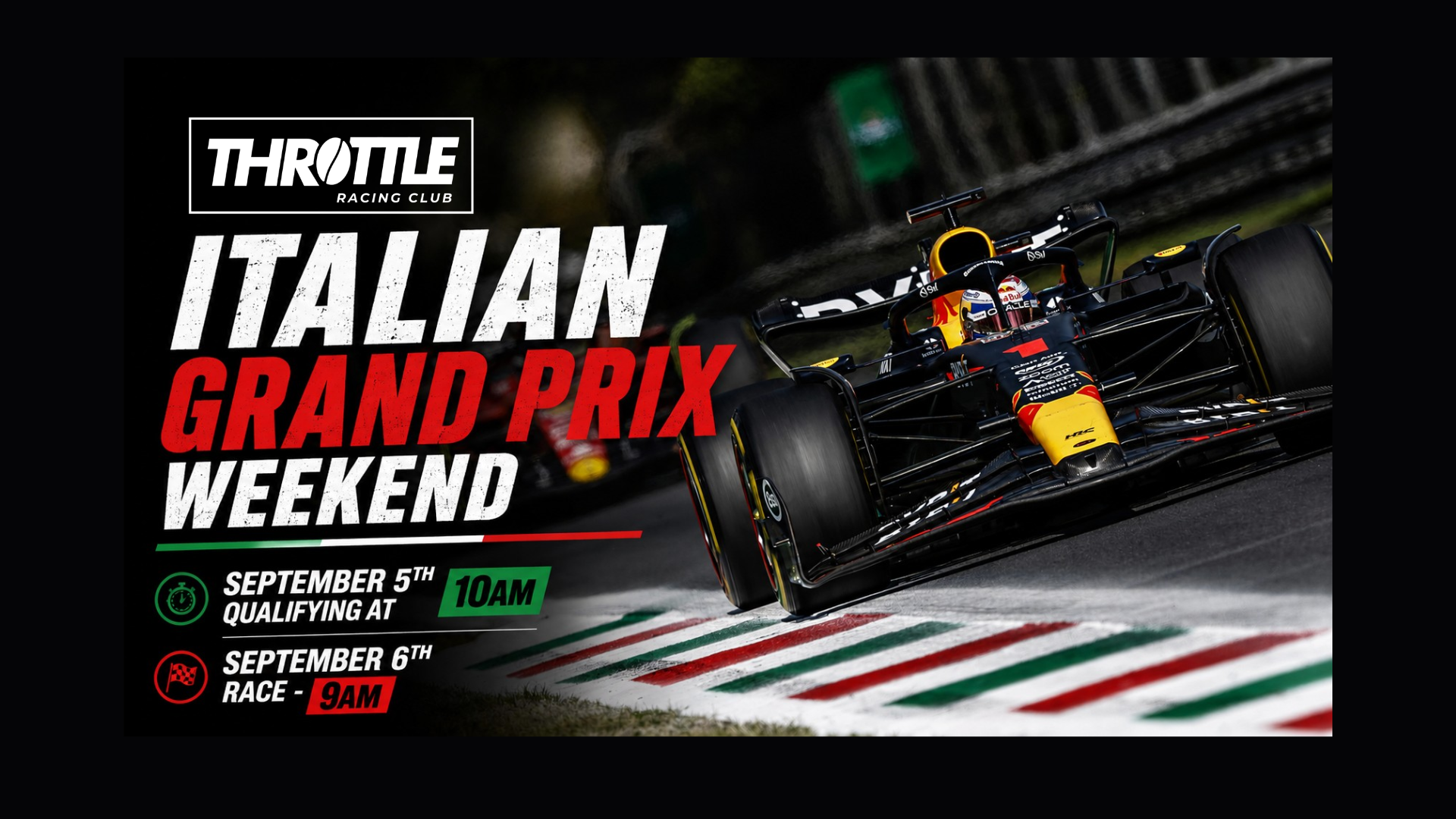 SEPTEMBER 5 & 6 — ITALIAN GRAND PRIX WEEKEND🏁