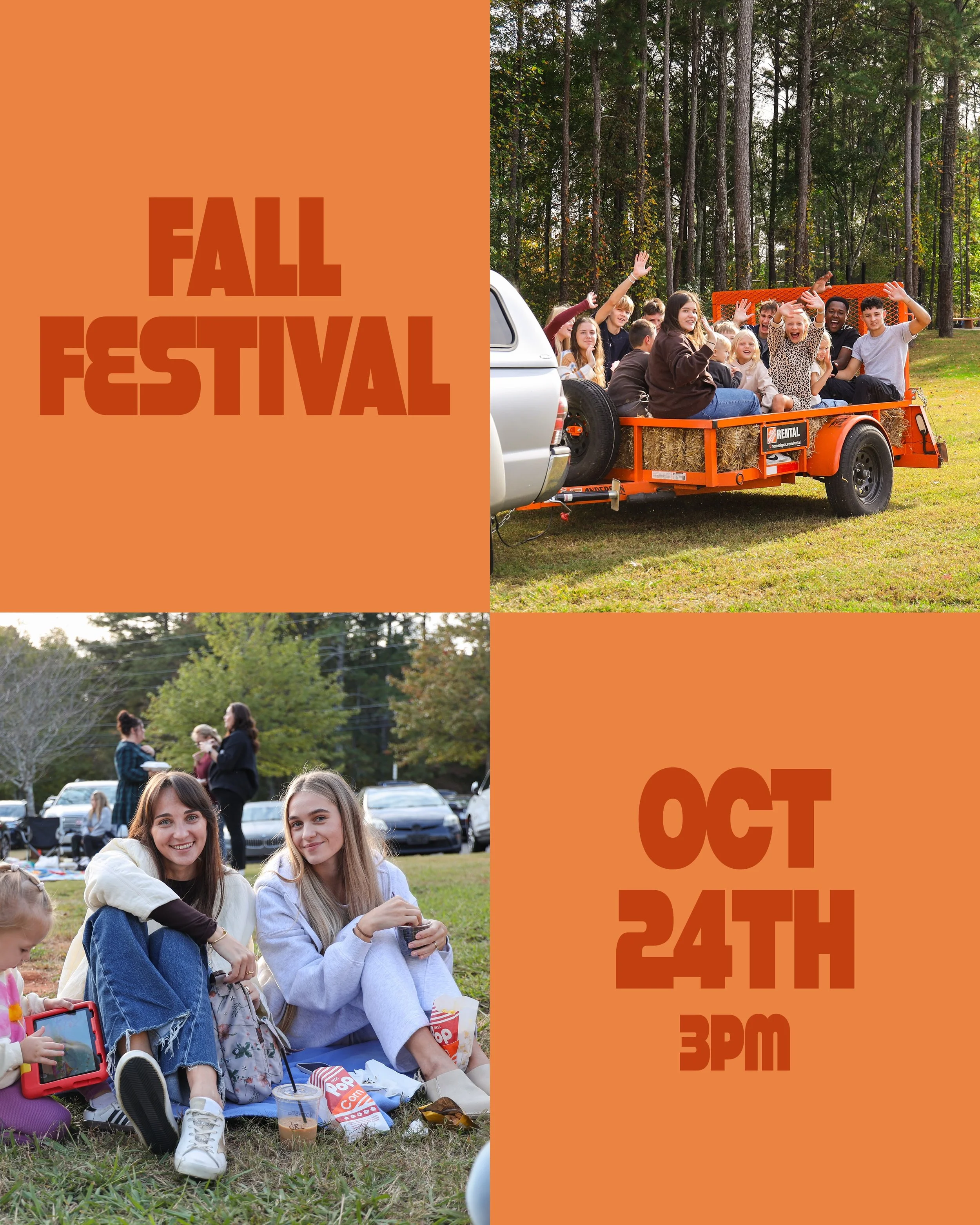 Mark your calendars! 🗓️

Fall Festival is next Saturday, Oct 24 starting at 3pm! Bring your family and friends and join us for a day full of activities for the whole family, food trucks, and community.