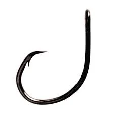 Eagle Claw Circle Sea Hooks — Platinum Black, 8/0, 10-Pack