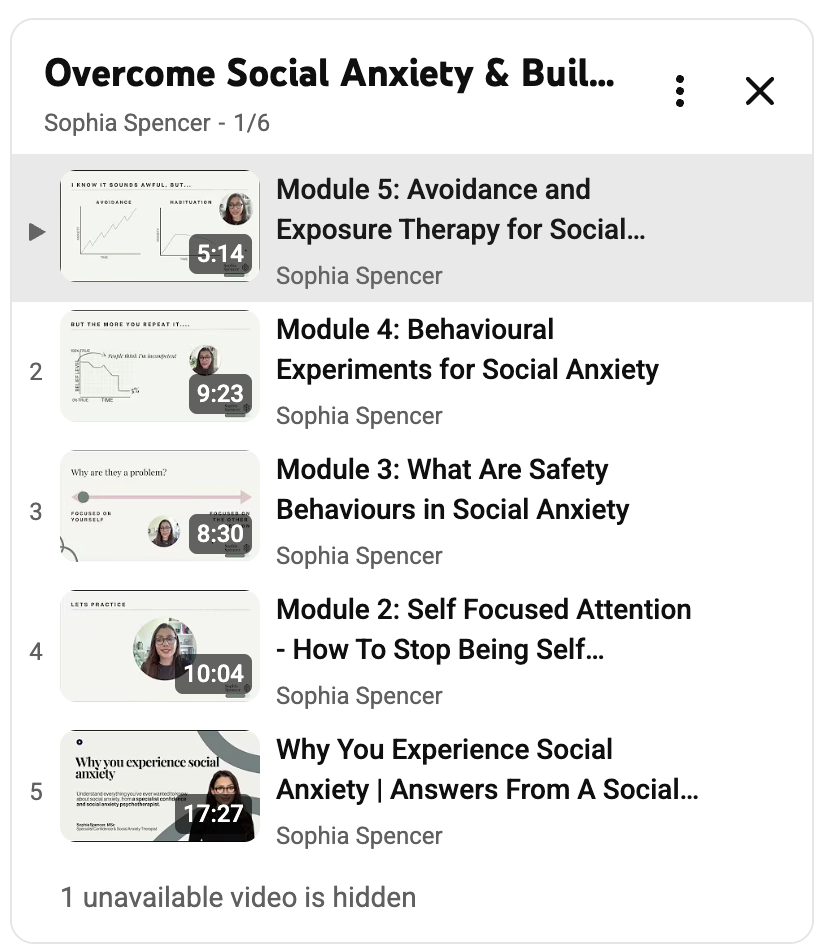 free social anxiety online course