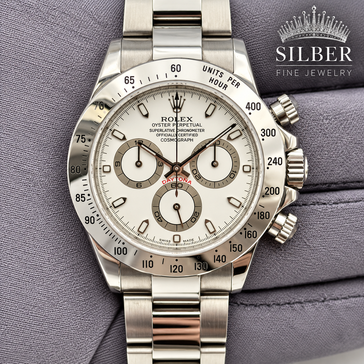 Luxury Rolex Daytona on Textured Fabric.png