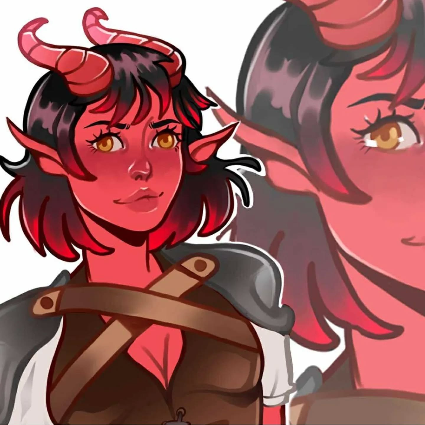New Dungeons and Dragon's commission 🥰

This is Pickle, she's the most adorable Barbarian Tiefling! 

As a reminder, my Vgen is open to the public, and slots for commissions are available! 

#dndcharacter #fantasyillustration #characterartist #rpgar