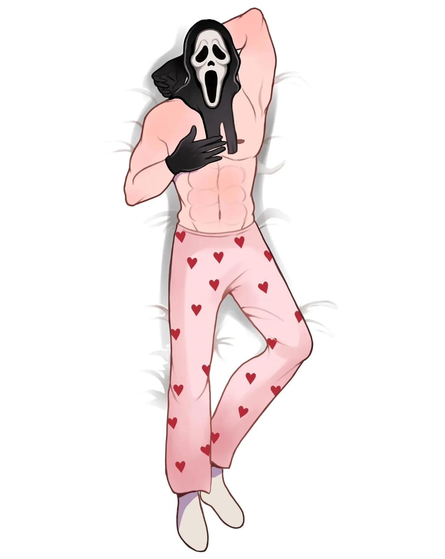 Valentine's Day is coming up, and body pillows are finally here ;)

They will be available officially by mid-February on my online store as well as mini kwychain versions at Terror Trader ❤️❤️

#ghostface #pyramidhead #fanart