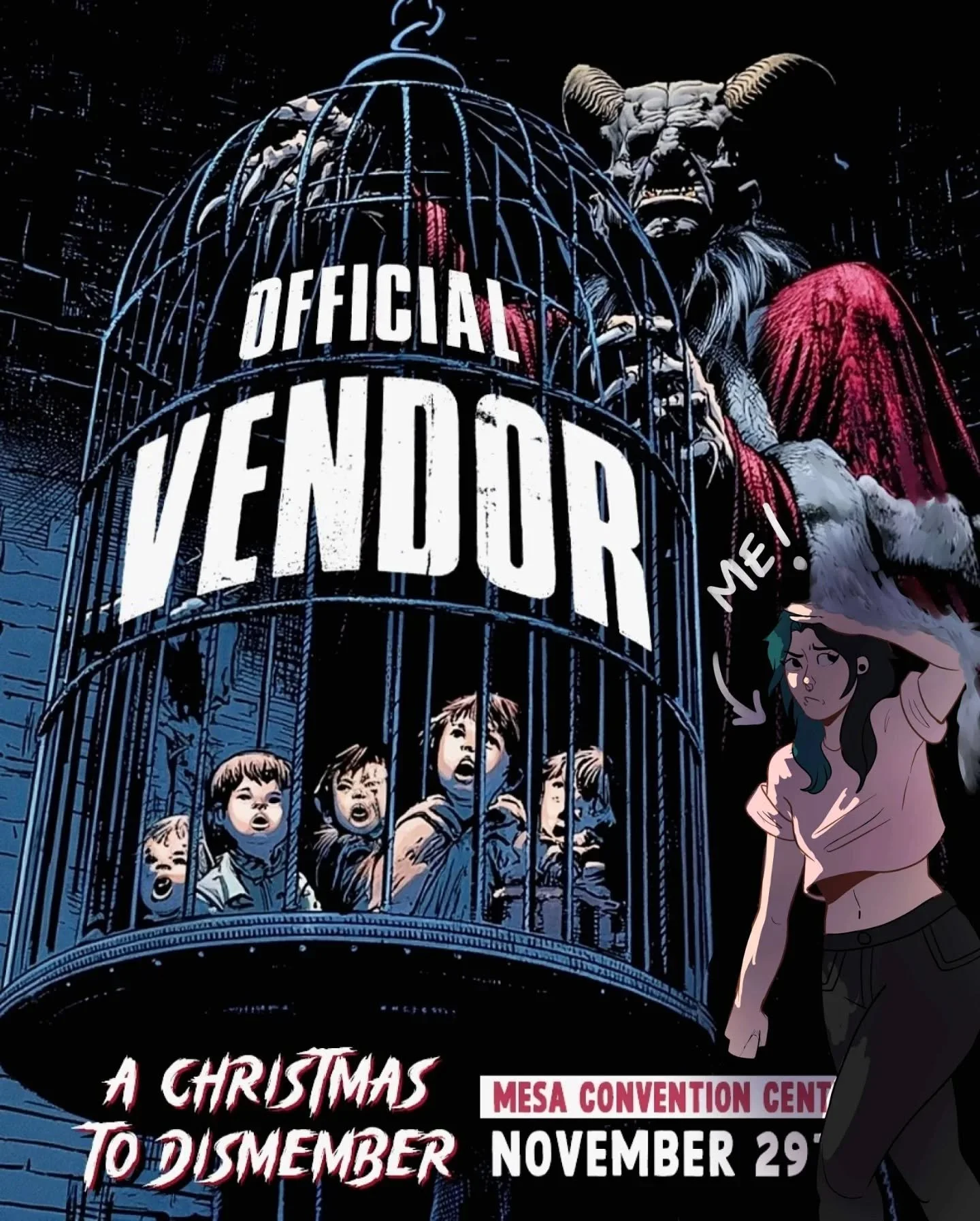 I will be vending at A Christmas to Dismember this month! I'm super excited to do another  @terrortrader event! We had so much fun at Gathering, we just had to come back for the holiday festivities! 🎃💀

#artistalley #spookyart #horrorart #illustrat