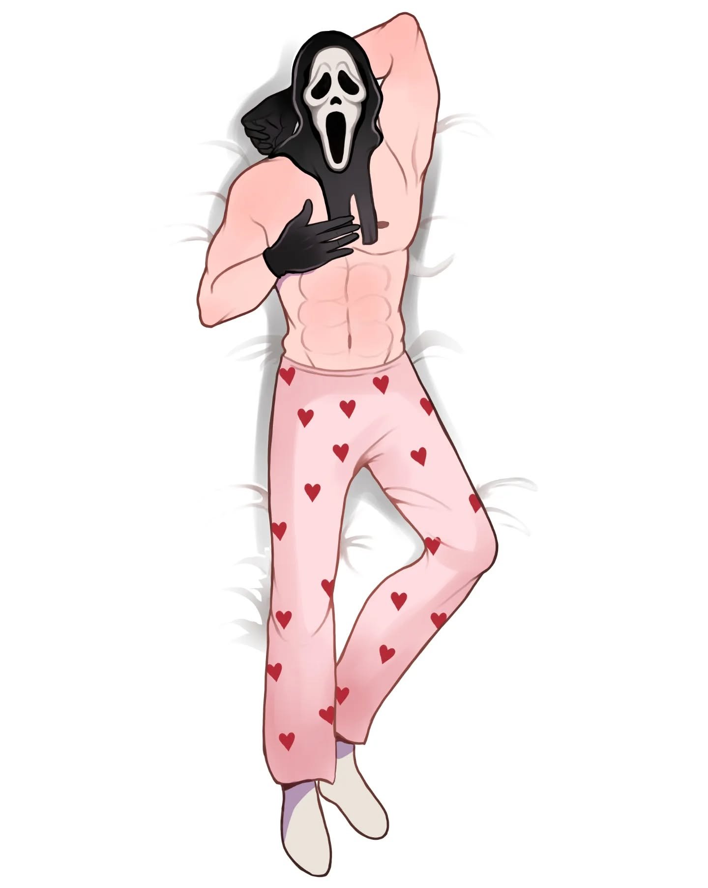 Valentine's Day is coming up, and body pillows are finally here ;)

They will be available officially by mid-February on my online store as well as mini kwychain versions at Terror Trader ❤️❤️

#ghostface #pyramidhead #fanart