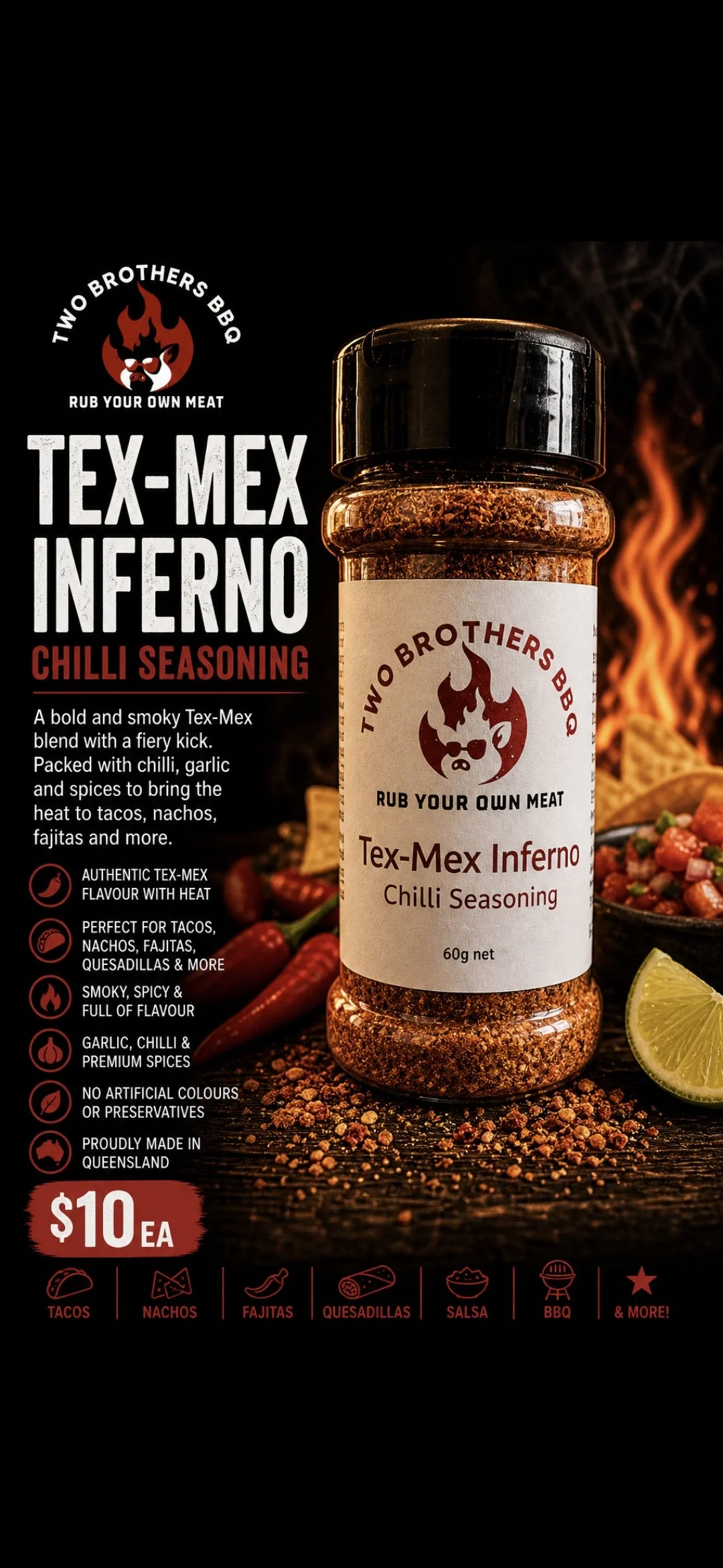 Tex Mex Inferno- Spicy Seasoning