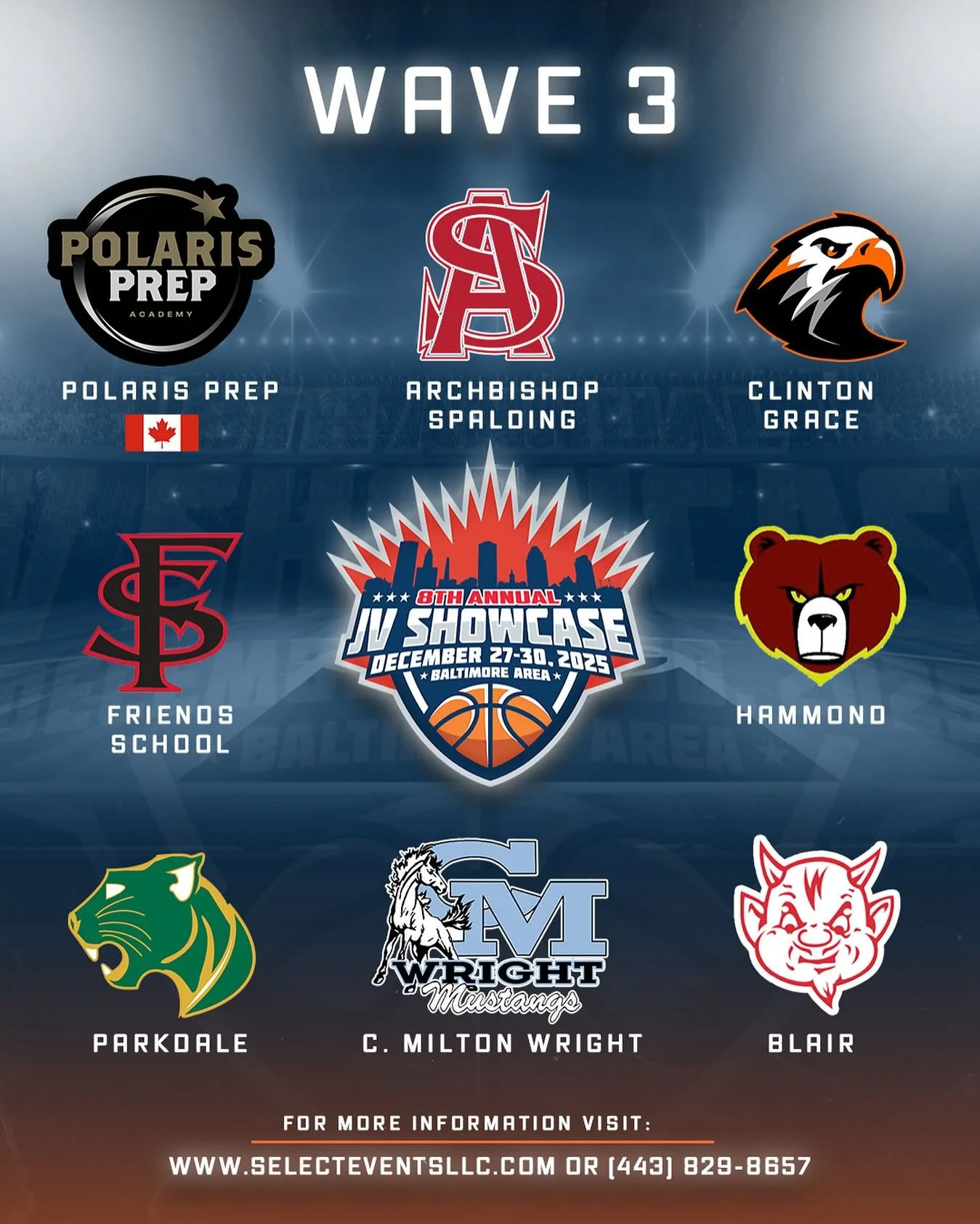 And so it begins. We have close to 55 boys and girls committed to the 8th Annual JV showcase December 27-30th 2025 held at Archbishop Spalding. WAVE 1-7. Showcase continues to become an east coast showcase of upcoming talent.