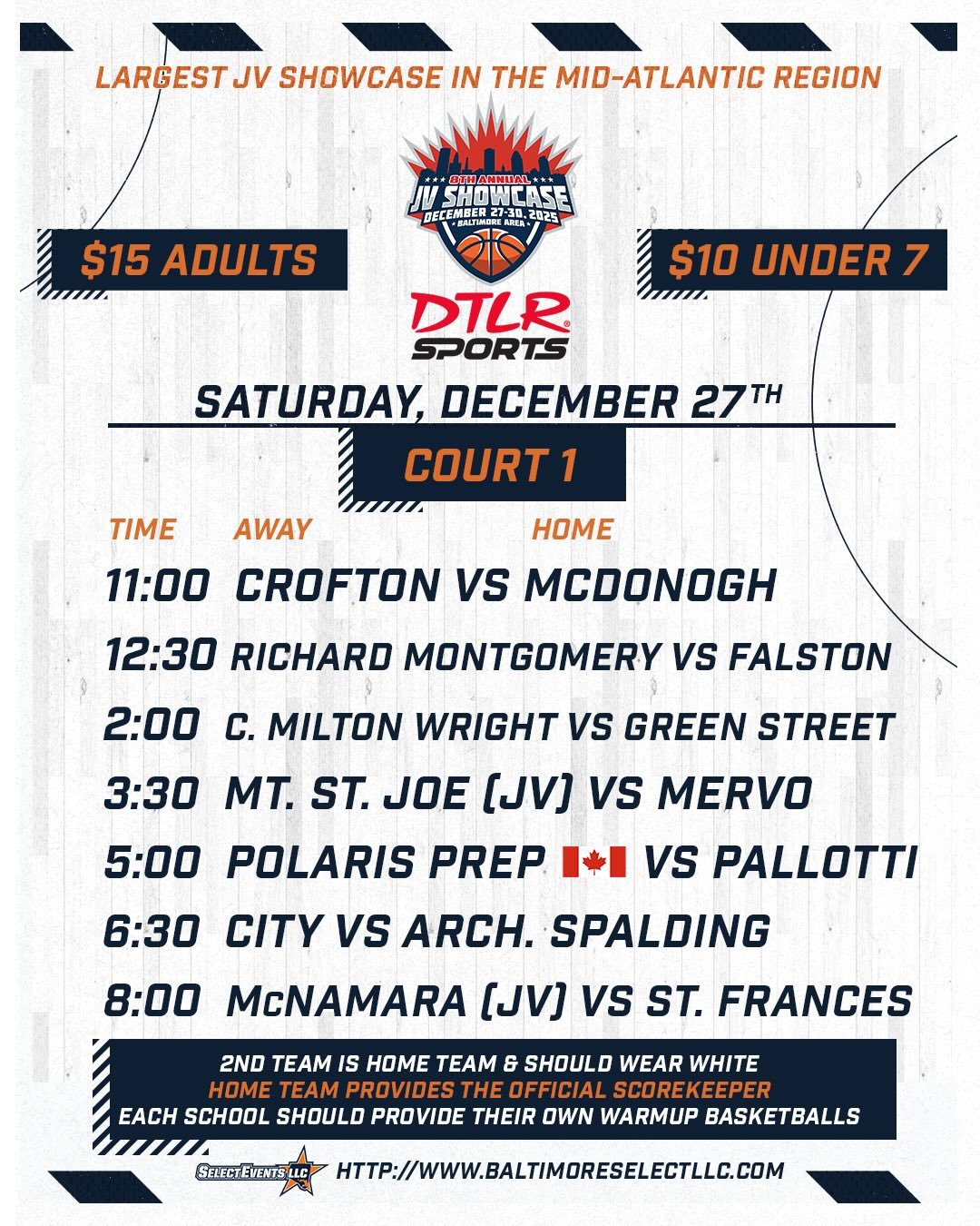 It&rsquo;s here! 8th Annual JV Showcase !! Come out and support and see the up and coming players from the DMV and Baltimore area. UPDATED 11/28