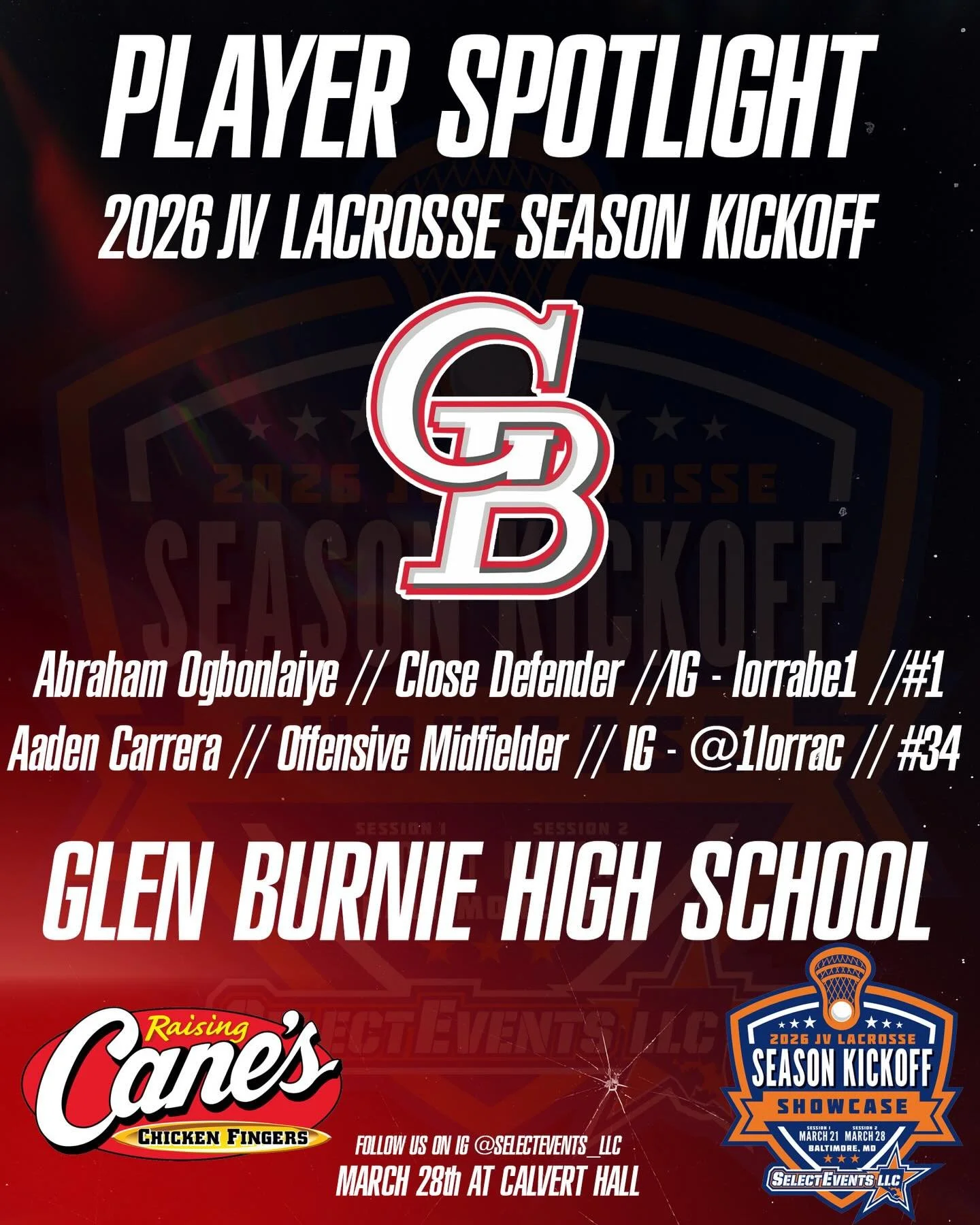 Come out next Saturday March 28th and see some of the up and coming lacrosse stars.
Here are two players from Glen Burnie lacrosse to watch for. For more Information visit www.selecteventsllc.com. #dtlrsportsofficial #1lorrac #planetfitness  #raising