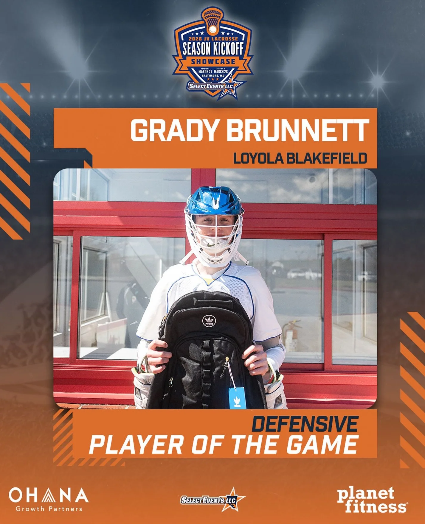Defensive Player of the Game Grady Brunnett from @lacrossedons