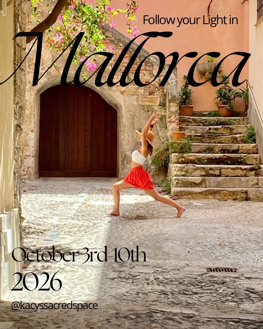 Wander through white washed villages
Sit under a palm tree 🌴 
Journey to Menorca island! 
Enjoy a fun wine tour and tasting
Swim in the crystal green, gem waters
Return to your peaceful mountain home
Indulge in daily asana and pranayam
Thai assisted