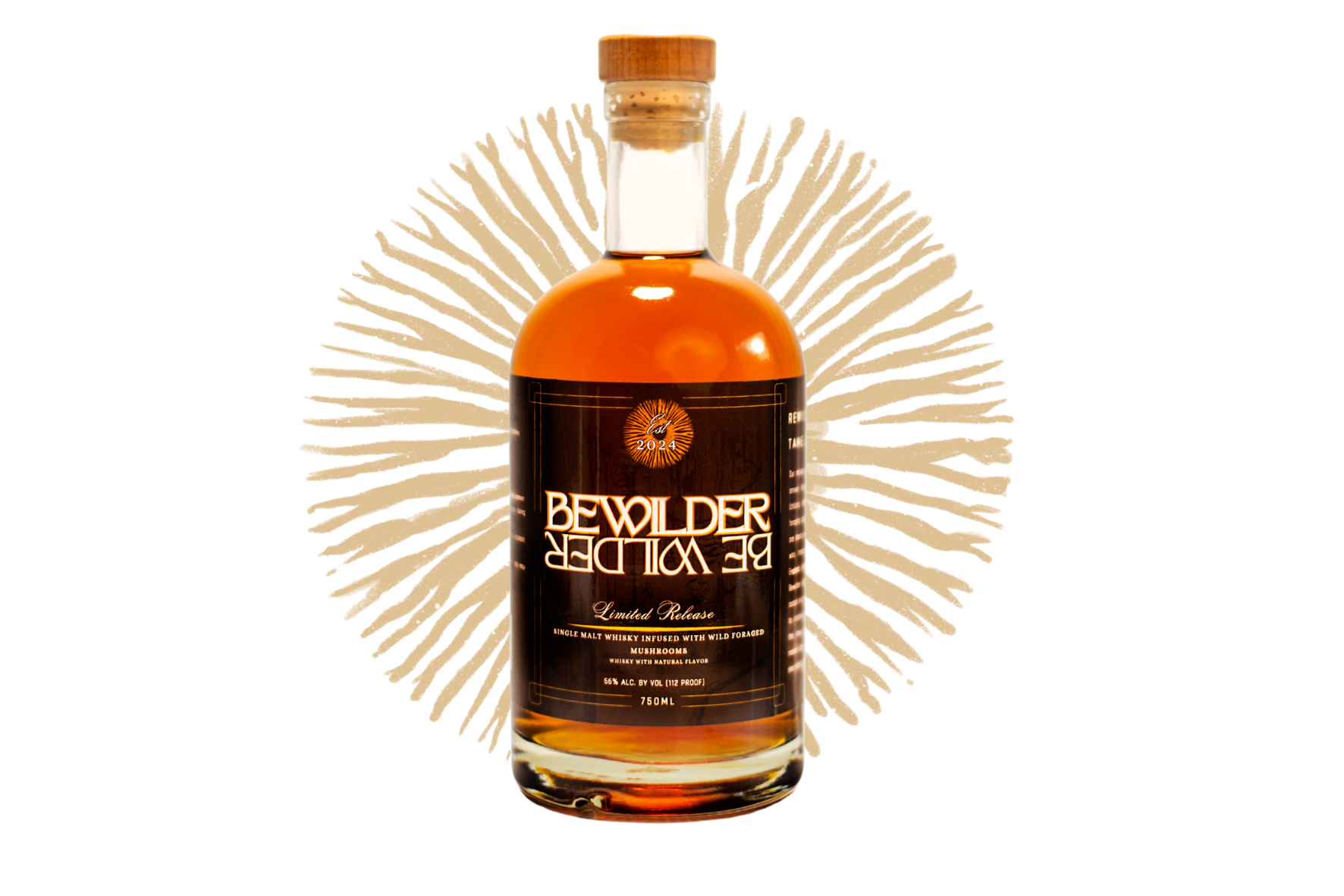 Whiskey Bottle with Logo Sticker