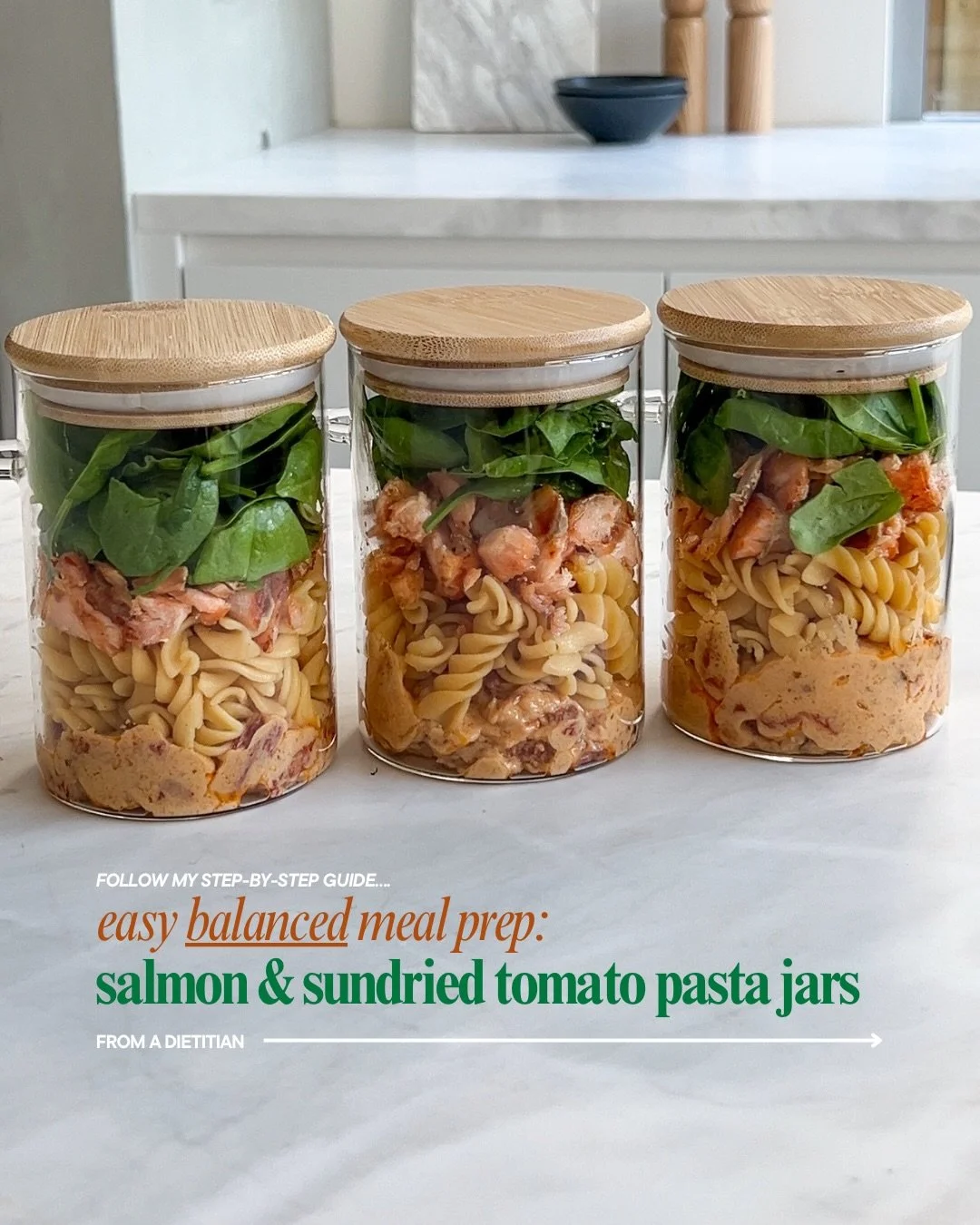 Super easy &amp; delicious balanced meal prep 🫙 Cook once, layer up and you&rsquo;ve got 3 days of nourishing, flavour-packed lunches ready to grab &amp; go 👏🏼 
Swipe through &amp; save for a step-by-step guide to make them.
💪🏼 Get my full meal 