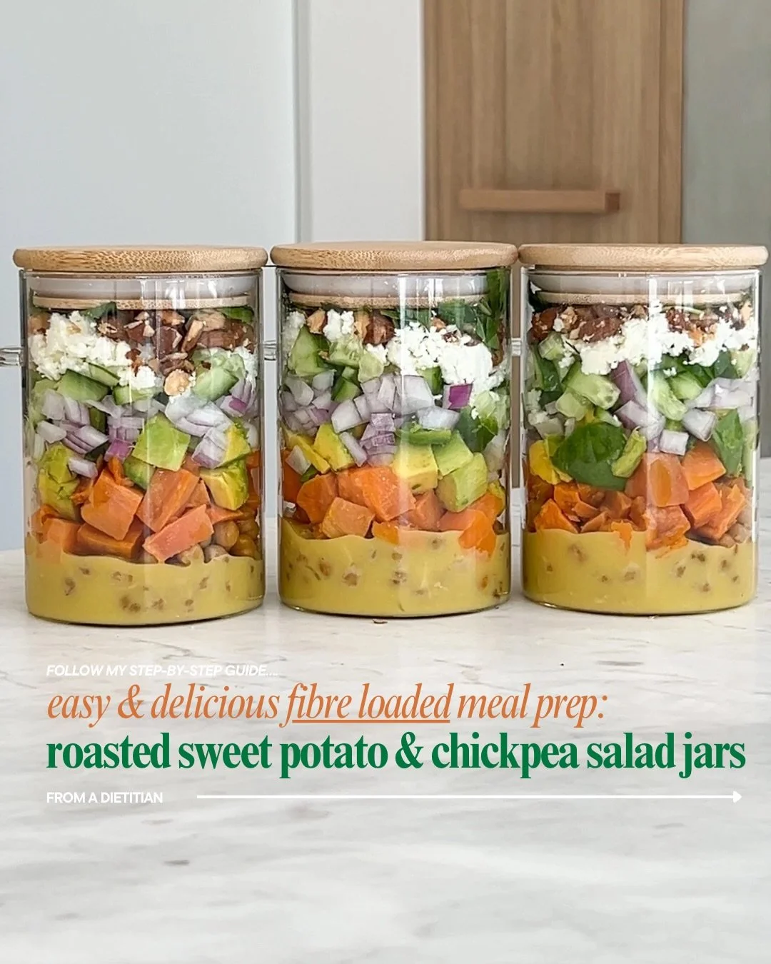 Easy &amp; delicious fibre-loaded meal prep 💛 Roast once, layer up and you&rsquo;ve got 3 days of flavour-packed, high-fibre lunches ready to grab.

Swipe through &amp; save for a step-by-step guide to make them. 

✨ Get my full meal prep ebook with