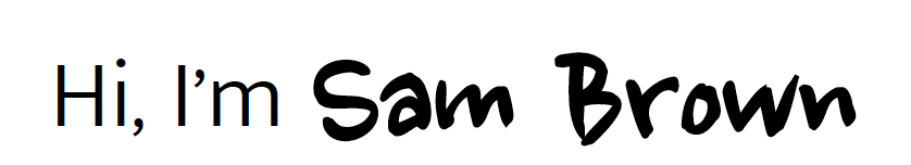 Hi, I'm Sam Brown