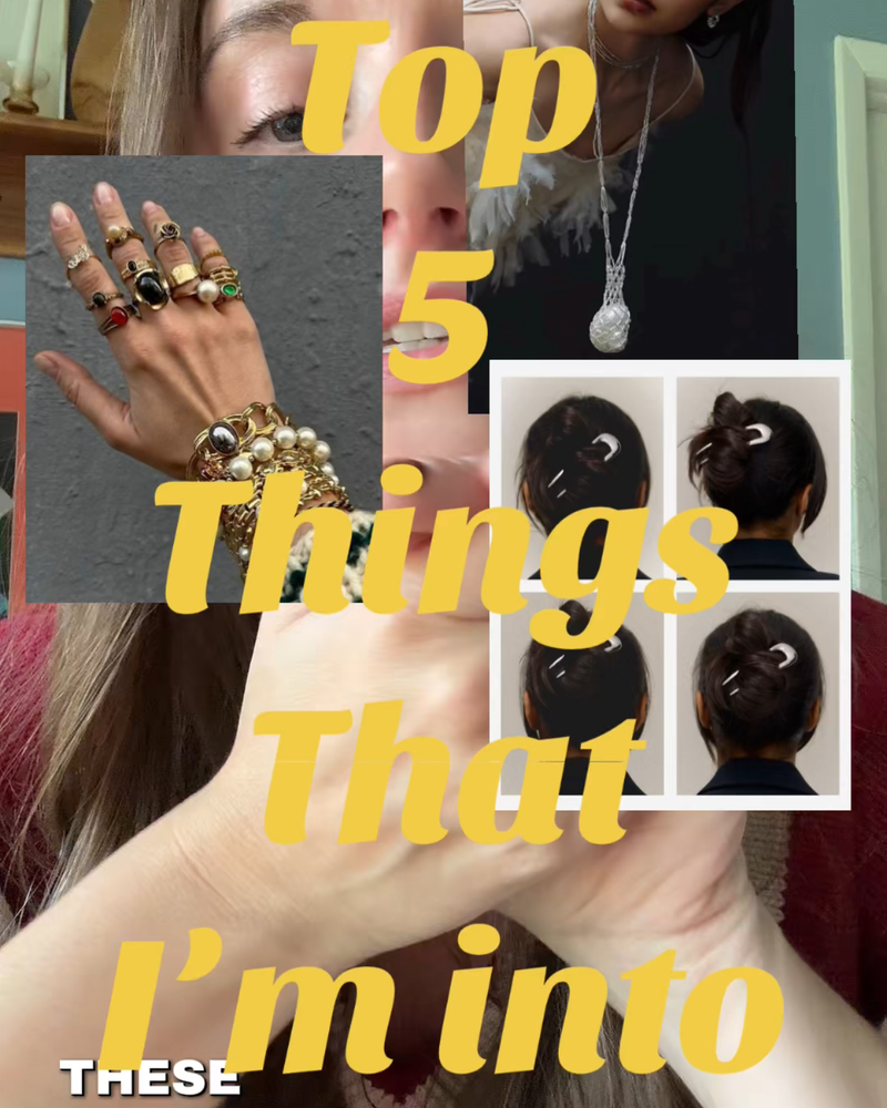 Top 5 Things I'm into
FRINGE everything & anything - tortoise shell nails - french hair pins - chunky statement rights - vintage oversized sweaters