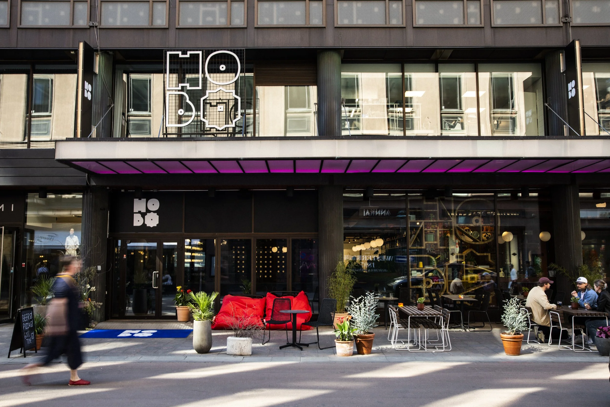 Facade of the Hobo Hotel in Helsinki. This is where the Homotaidemarkkinat event took place, where local queer artists presented their work.