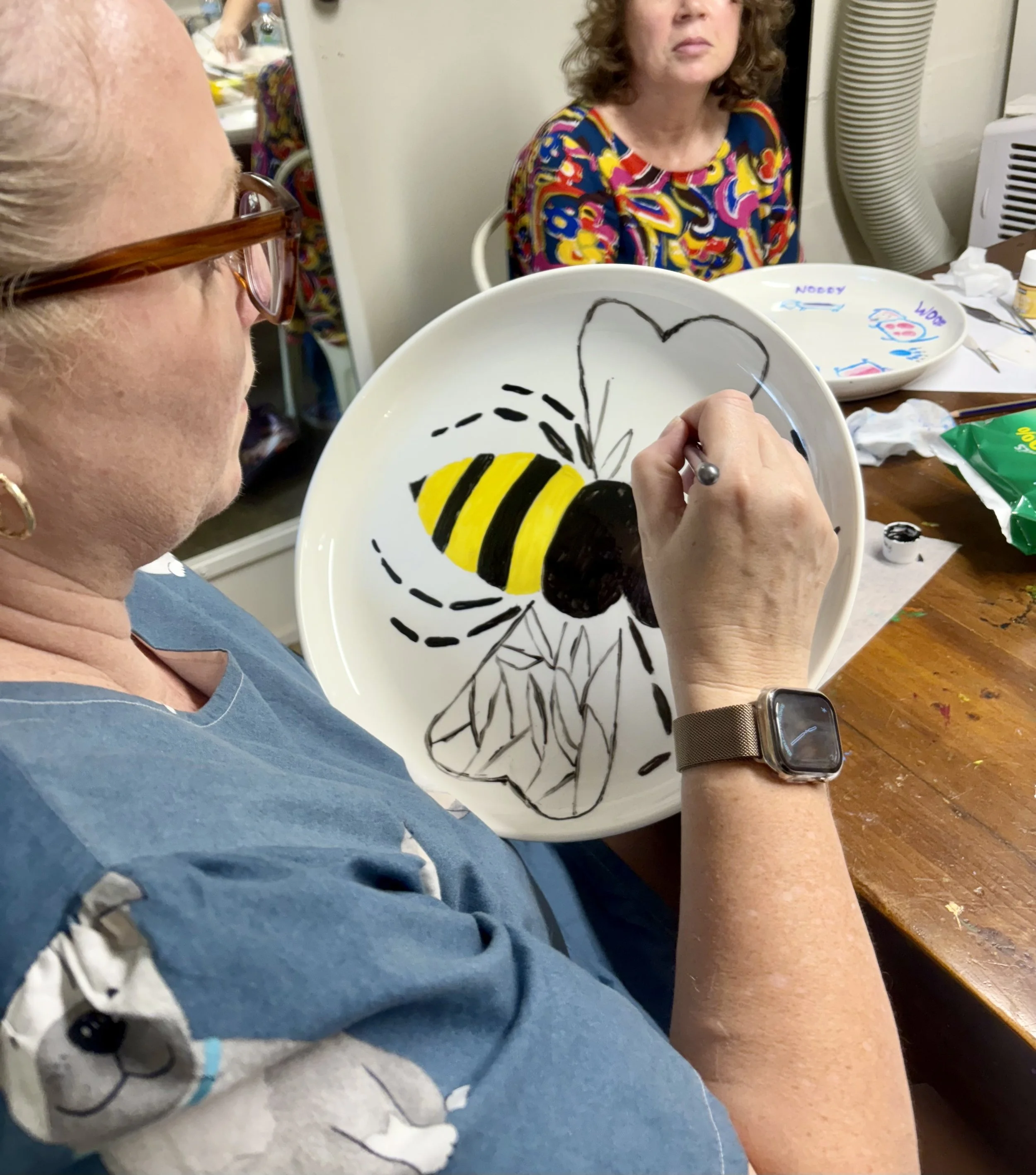 painted ceramic platters