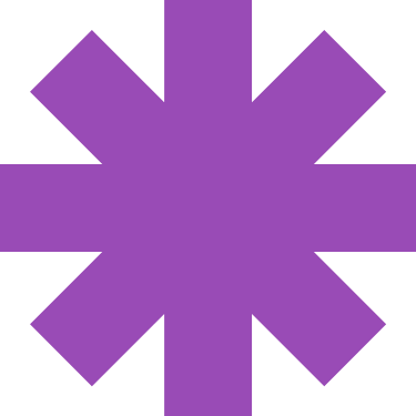 A purple asterisk symbol on a black background.