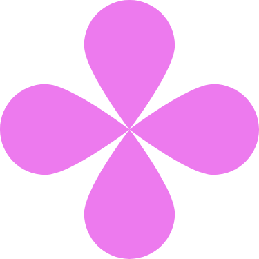 Purple four-petal flower-shaped object