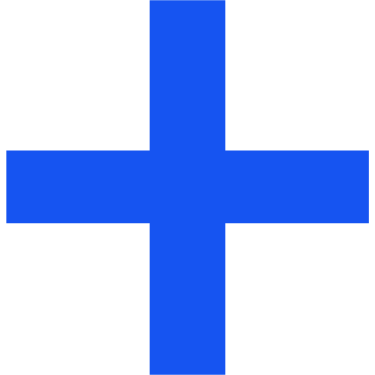 Blue plus sign symbol on a black background