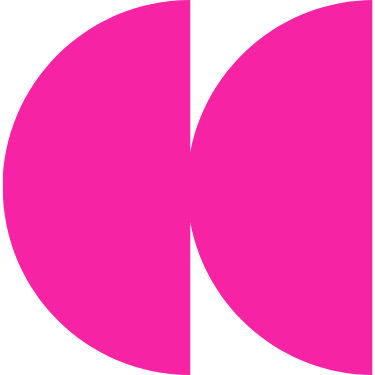 Close-up of pink and black geometric design with two large semi-circles.