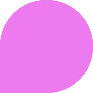 A large pink speech bubble with no text inside.