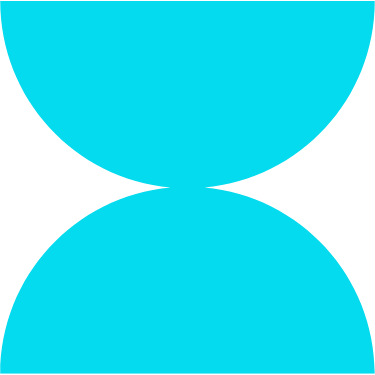 Close-up of a light blue hourglass with no sand visible.