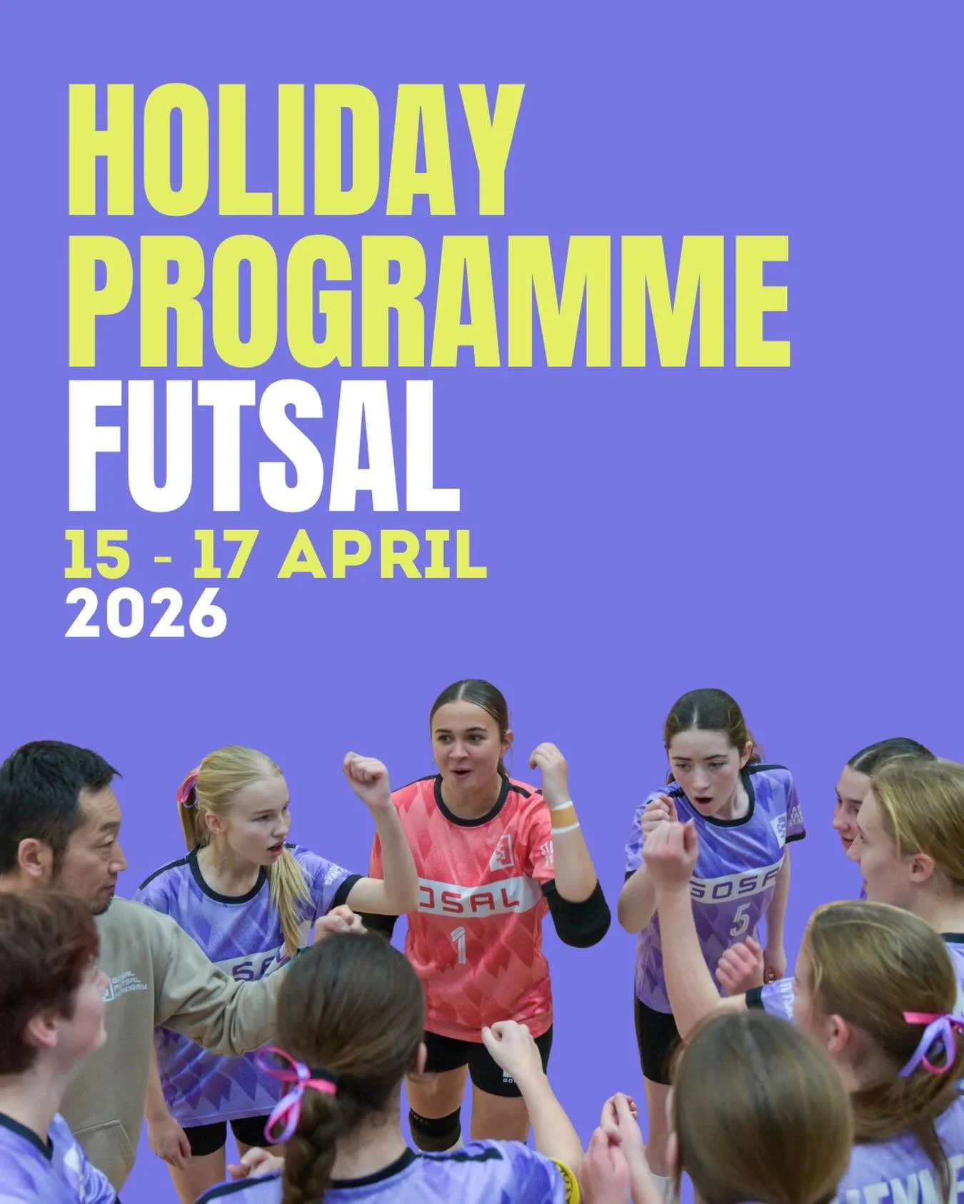 ⚽ Gosal Futsal April Holiday Programme

We&rsquo;re excited to run our Futsal Holiday Programme this April, including the first ever Gosal sessions at Parakiore Recreation &amp; Sport Centre.

Join us for fun, skill development, and games during the 
