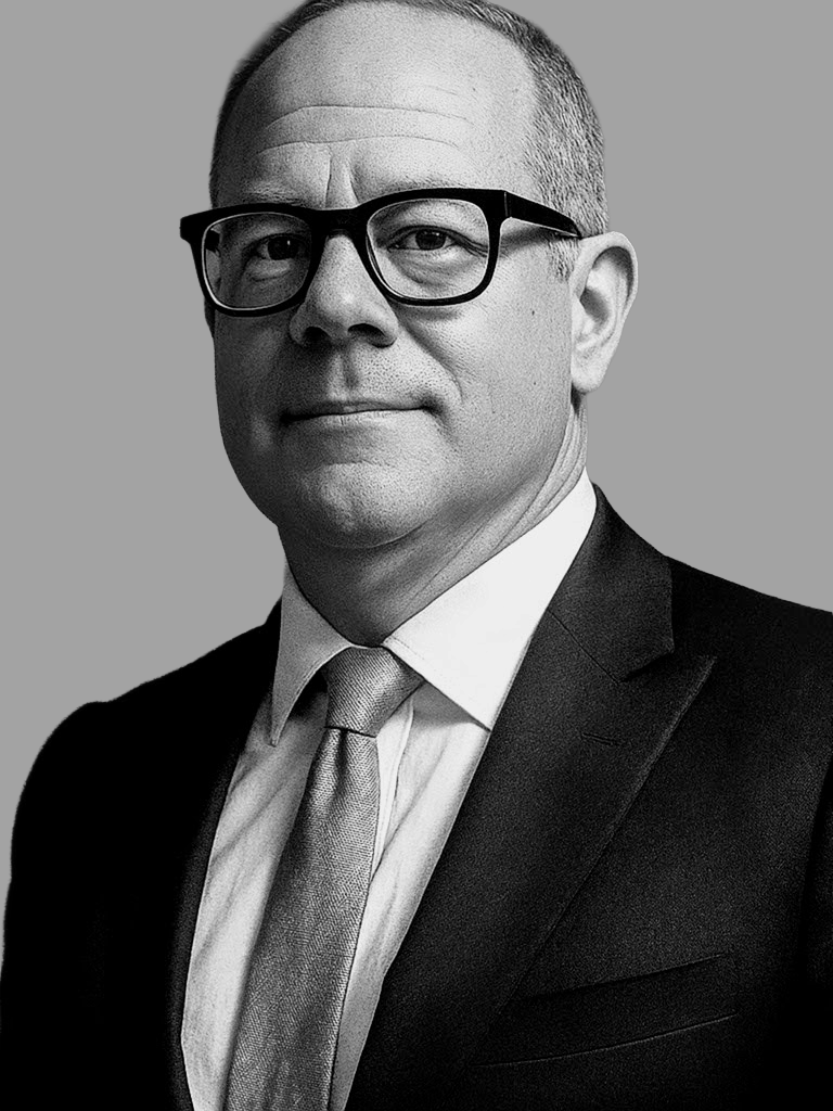 Black and white portrait of Ray Hassall