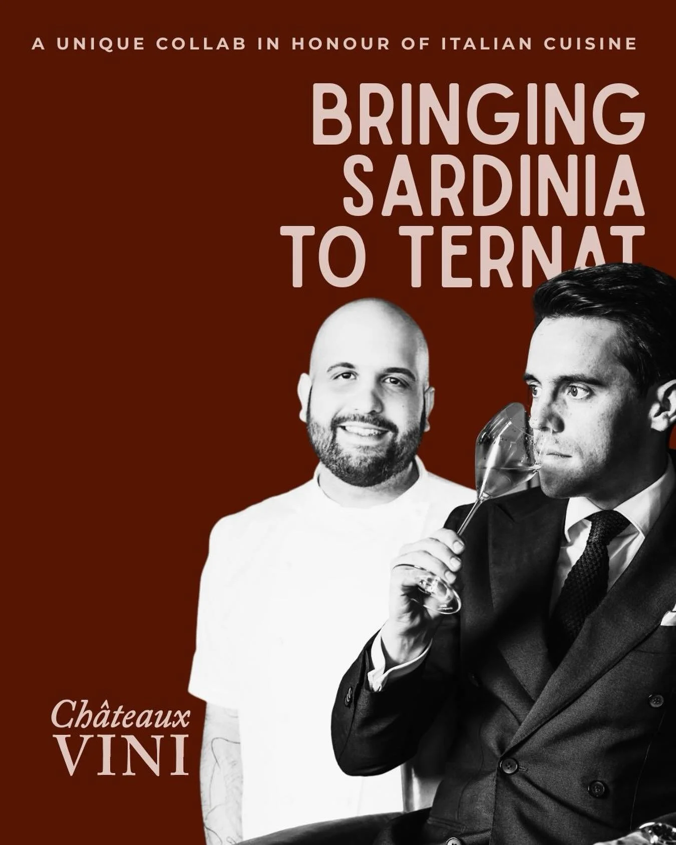 A unique collaboration in honour of Italian cuisine 🇮🇹
For one night only, Ch&acirc;teaux Vini transforms into Il Gattopardo.

Meet Andrea Mura, the driving force behind Il Gattopardo (London &amp; Dubai), for an intimate dinner inspired by Sardini