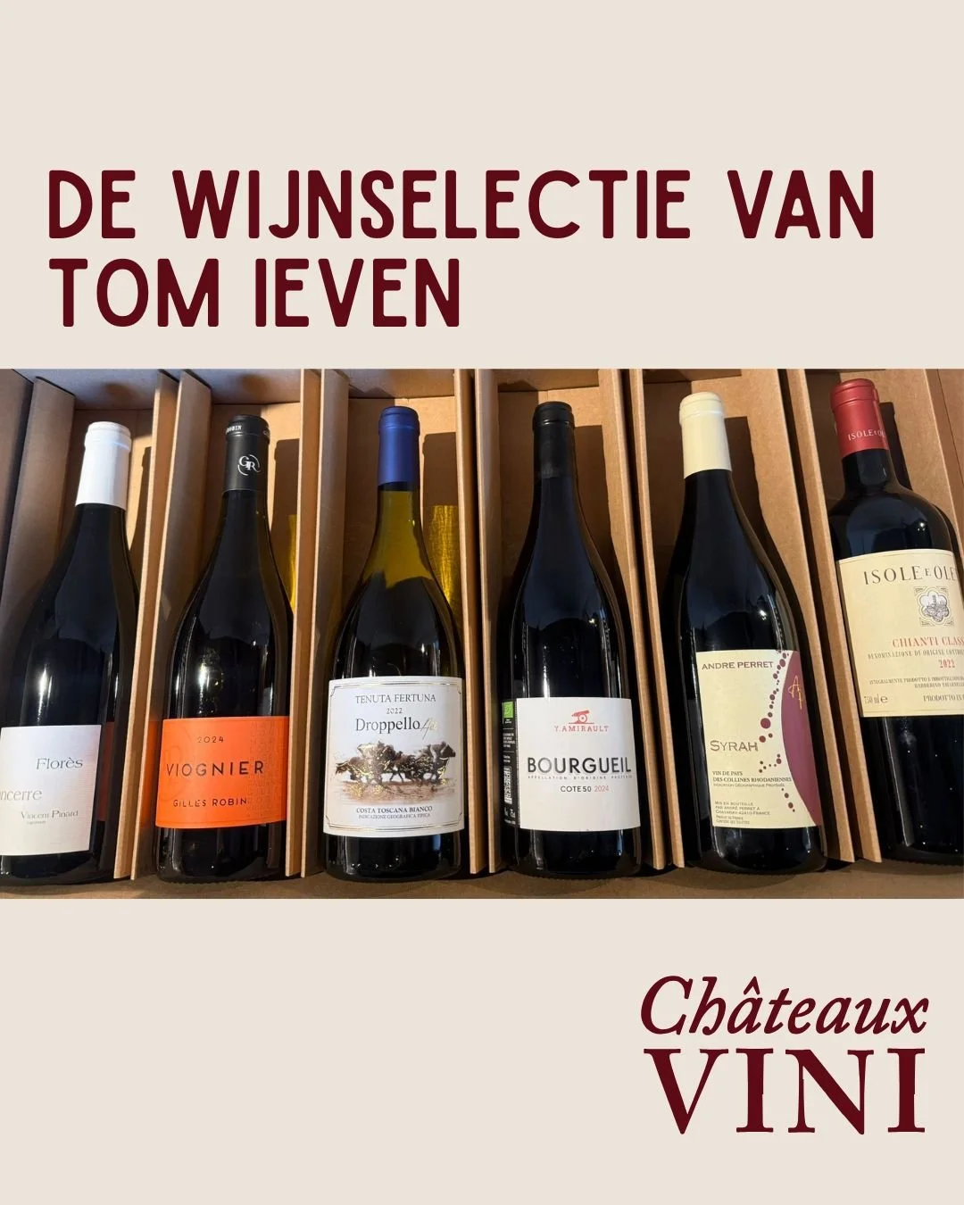 Steel de show met een wijnselectie van een topsommelier 💥.

@tomieven_sommelier stelde onze allereerste wijn-verkennings-box samen.

Ontdek de topselectie van onze wijnexpert Tom, die je tafel instant naar een hoger niveau tilt. 
Perfect voor een di