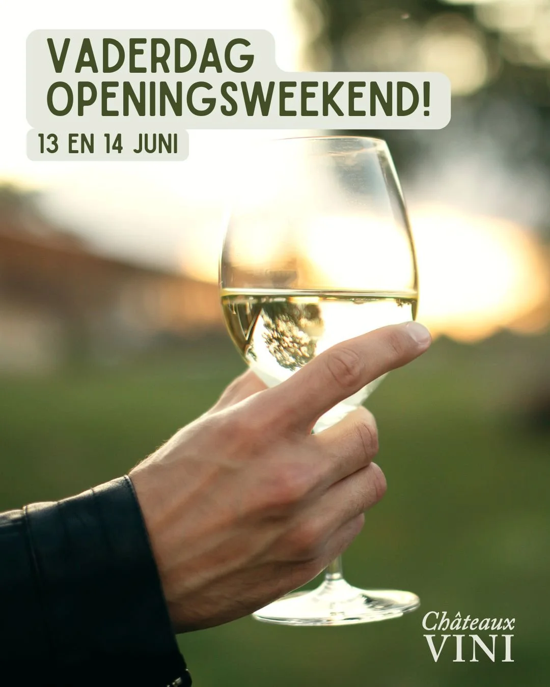 OPENINGSWEEKEND &amp; VADERDAG SPECIAL

Op vrijdag 12 juni en zaterdag 13 juni zetten we de deuren open voor een gezellig degustatie-weekend!

&deg; Ontdek een selectie van een tiental wijnen die je vrijblijvend kan proeven
&deg; Persoonlijk advies o