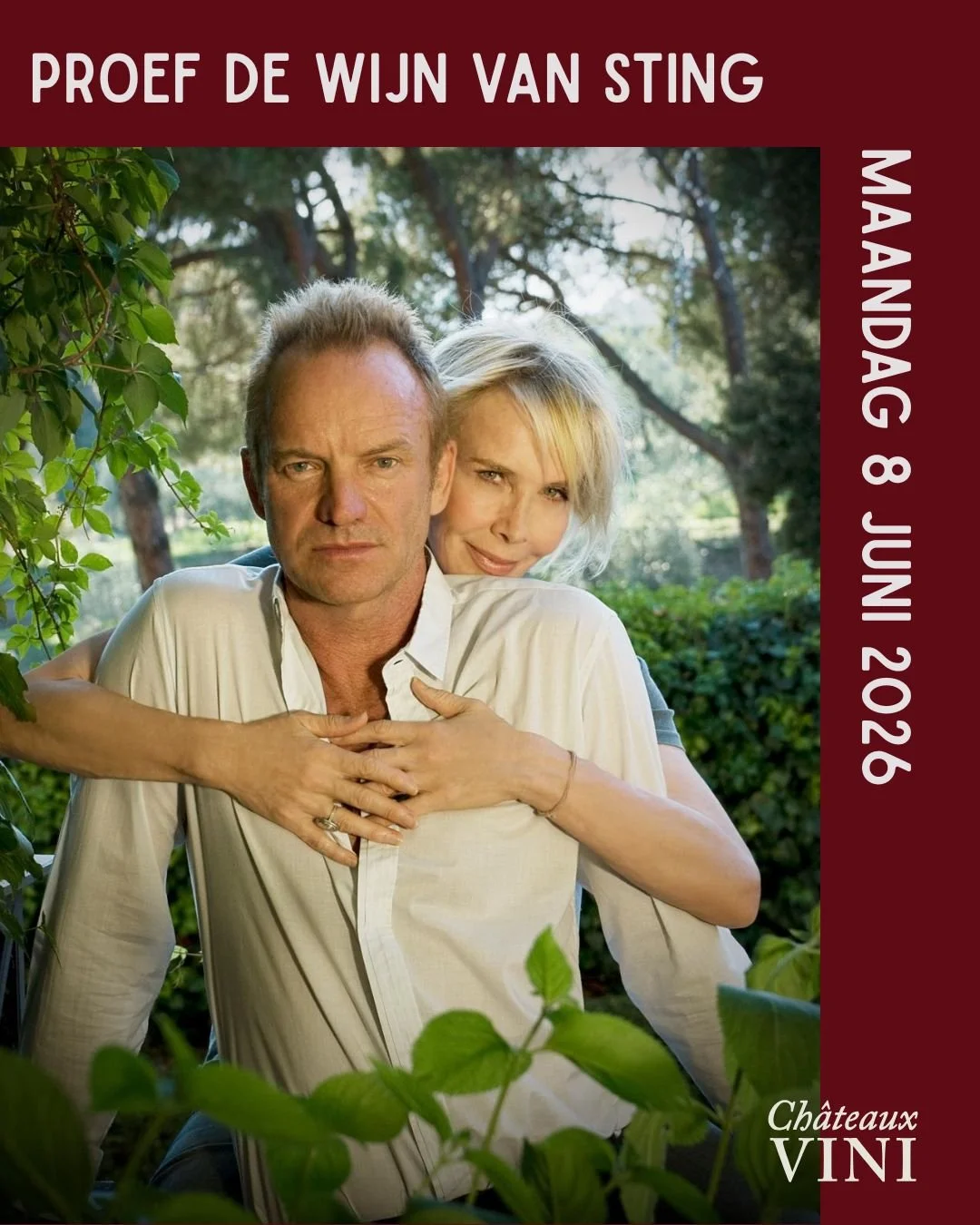 Sting kennen we als muzikant, songwriter en performer. Maar naast zijn carri&egrave;re in de muziek heeft hij nog een grote passie: wijn.

In het hart van Toscane ligt Tenuta Il Palagio, het wijndomein van Sting en zijn vrouw Trudie Styler. Daar word