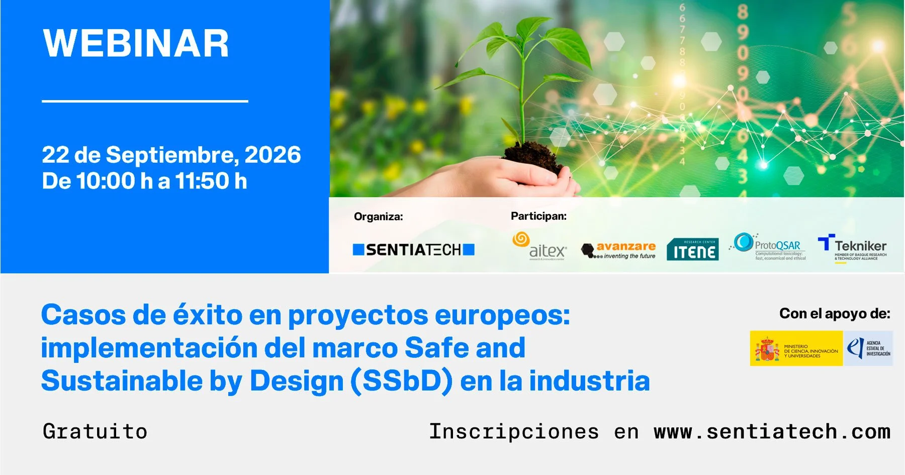 Webinar – Casos de éxito en proyectos europeos: implementación del marco Safe and Sustainable by Design (SSbD) en la industria