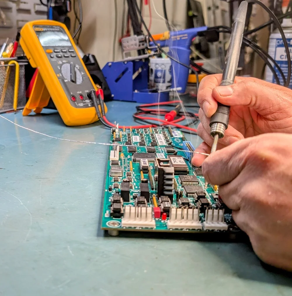 Component-level PCB repair — Northern Power Electronics workshop