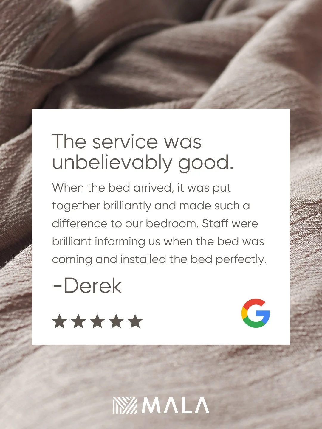 Thanks Derek. We value every review and every person who chooses us for better sleep ✨

Find us:
📍 33-34 High Street, Rugby CV21 3BW
☎️ 01788 726235
⭐ 4.9 stars on Google

MALA Beds - Here to help you #SleepBetter.
*Ask in-store for details.
#RugbyT
